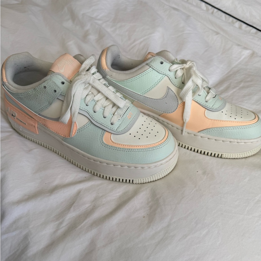 Nike Air Force 1 Mint/Peach/Purple Sneakers